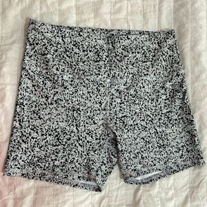 Women's Black and White Patterned Shorts